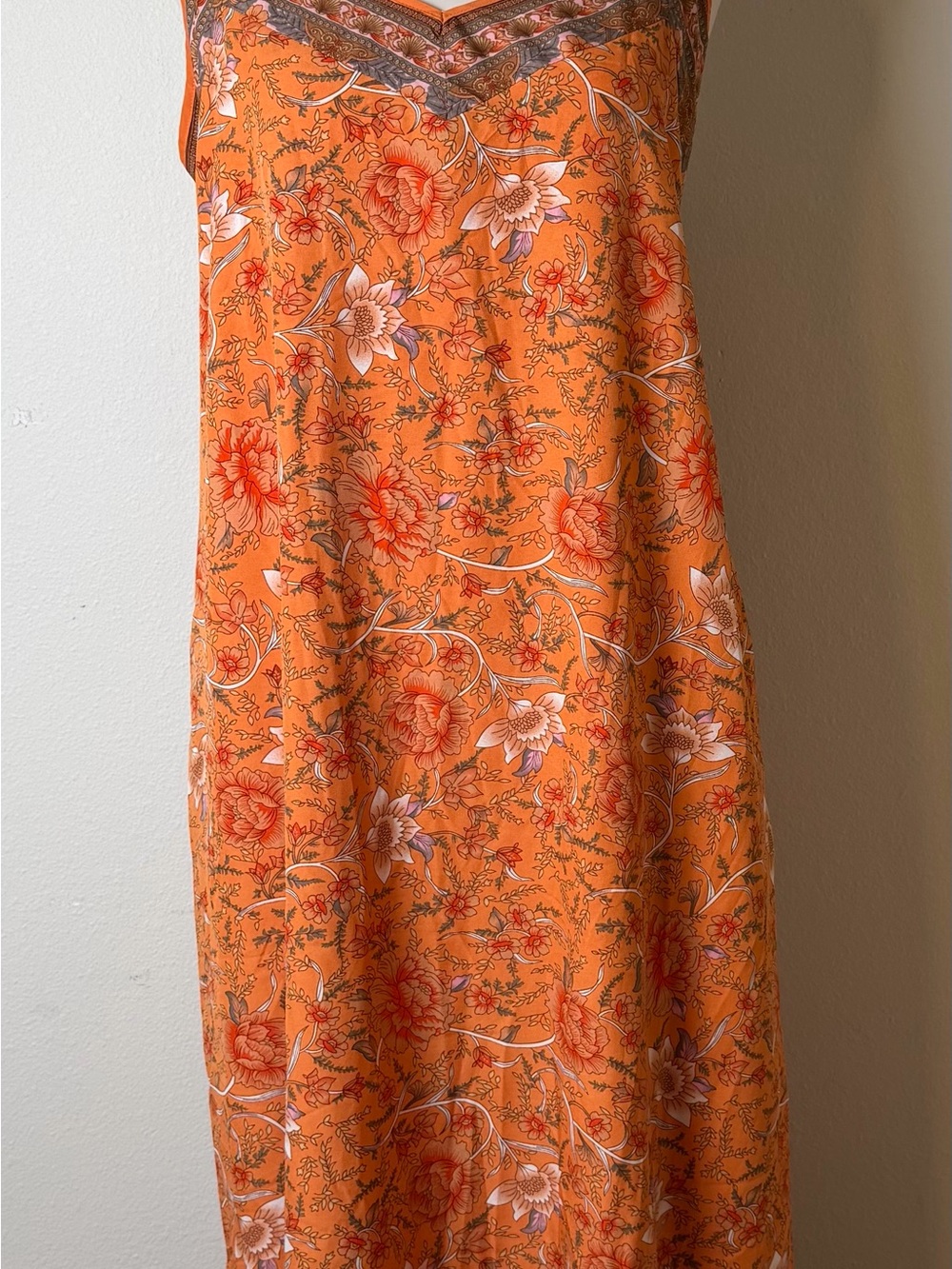 Sugarlips Orange Floral Maxi Slip Dress